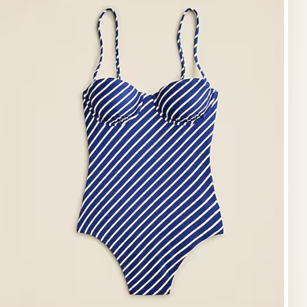 J. Crew Balconette underwire one-piece swimsuit in stripe